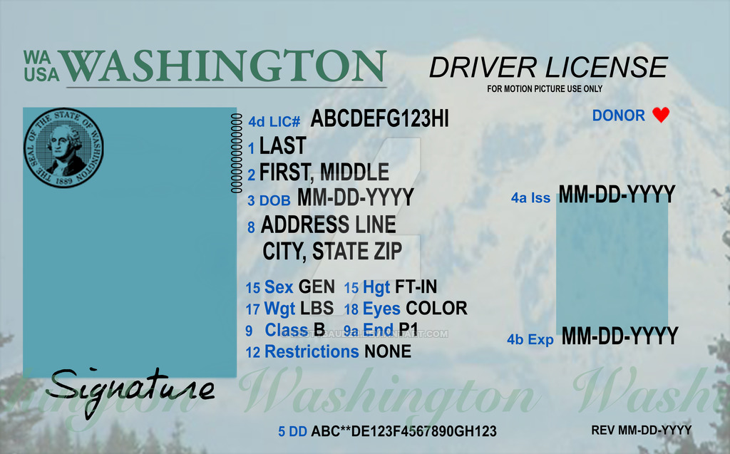 Free State Id Template Download arcadetree